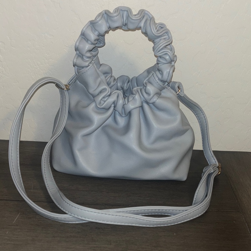 Elegant Blue Gathered Handle Women's Bag